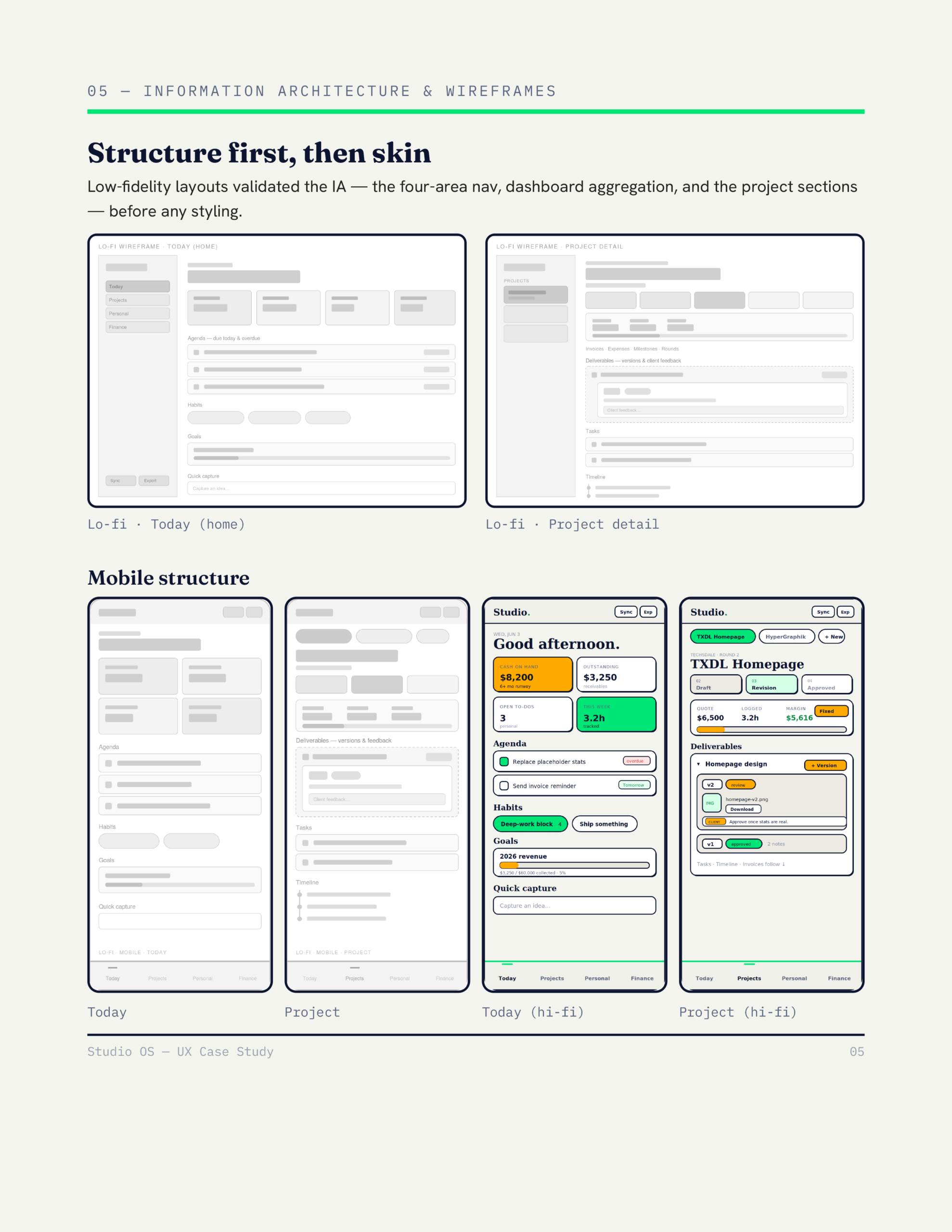 studio os wireframes